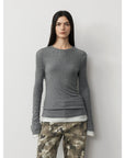Lyocell wool stretch comfortable breathable fit minimalist solid color long - sleeved T-shirt - variant_title