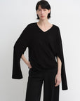 Machine washable Tencel wool V - neck two - wear elastic hem T-shirt bottoming shirt - variant_title