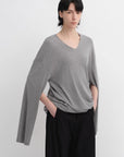Machine washable Tencel wool V - neck two - wear elastic hem T-shirt bottoming shirt - variant_title
