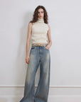 "Magic Dream" Retro Modern Washed Chicken Claw Wrinkled Jeans Women's Spacious Straight Wide Leg Pants - variant_title