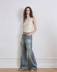 "Magic Dream" Retro Modern Washed Chicken Claw Wrinkled Jeans Women's Spacious Straight Wide Leg Pants - variant_title