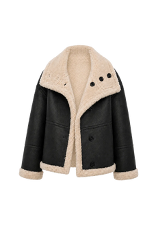 Makino Yuri long reversible faux leather shearling coat product image 06