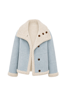 Makino Yuri long reversible faux leather shearling coat product image 08