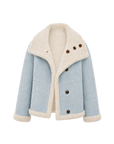 Makino Yuri long reversible faux leather shearling coat product image 08
