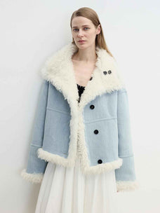 Makino Yuri long reversible faux leather shearling coat product image 09