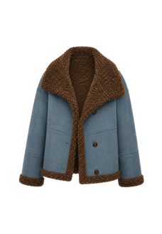Makino Yuri long reversible faux leather shearling coat product image 10