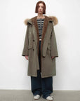 Fireladyfur Manchester City Old Stories II off-white parka collar detail