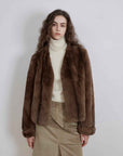 Margaret mid - century style contrasting color Rex rabbit coat - variant_title