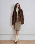 Margaret mid - century style contrasting color Rex rabbit coat - variant_title