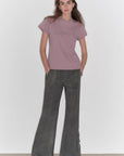 "May Time" luxury brand same version 3D long - staple cotton slightly waist rivet T-shirt - variant_title