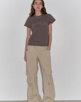 "May Time" luxury brand same version 3D long - staple cotton slightly waist rivet T-shirt - variant_title