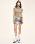 Memory Navigation khaki faux two-piece T-shirt on Rosina front view