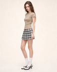 Memory Navigation khaki faux two-piece T-shirt on Rosina side view