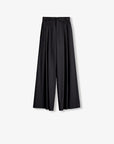 Merino wool blended double pleated wide - leg pants for women, versatile, drapey and comfortable casual trousers - variant_title