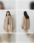Meteor Variations Beige Sable mink coat front and back styling