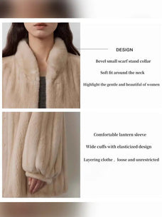 Meteor Variations mink coat collar, sleeve and silhouette design details