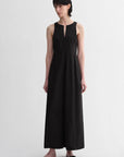 Micro - cocoon - shaped I - shaped pleated V - neck commuting slim - fitting split vest dress for women - variant_title