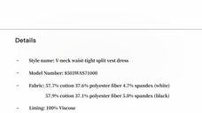 Micro - cocoon - shaped I - shaped pleated V - neck commuting slim - fitting split vest dress for women - variant_title
