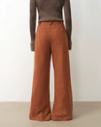 "Mid - Autumn Afternoon" Haute couture retro versatile straight - leg slightly flared wide - leg casual pants - variant_title