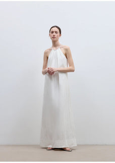 "Minimalist Rule" halter neck hollow design dress women's summer long dress - variant_title
