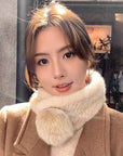 Mink fur scarf autumn and winter warm double - sided fox fur ball scarf - variant_title