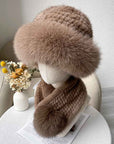 Mink fur scarf autumn and winter warm double - sided fox fur ball scarf - variant_title