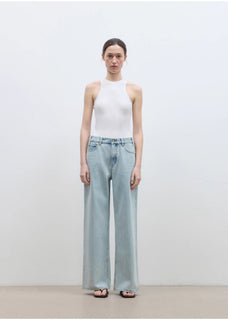 "Mint Flavor" High Waist Wide Leg Loose Washed Jeans Women - variant_title