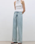 "Mint Flavor" High Waist Wide Leg Loose Washed Jeans Women - variant_title