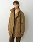 Fireladyfur Modern Introduction Khaki Sheepskin goose down parka without fur collar front view