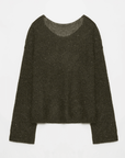 Mohair Sequin Knit Blended Hollow oversized sweater Loose O - Neck Top Long Sleeve,"Sparkling Spring" - variant_title