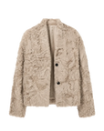Mole Manor light champagne lake lamb shearling coat, front product view