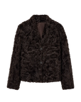 Mole Manor purple plum lake lamb shearling coat, front product view