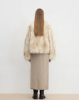 "Monet's Garden" imported high - quality fox fur V - neck spray - colored jacket - variant_title
