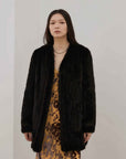 "Moon Serenade" High - luxury imported velvet mink woven fur coat mid - length mink coat (handmade) - variant_title