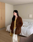 "Moon Serenade" High - luxury imported velvet mink woven fur coat mid - length mink coat (handmade) - variant_title