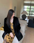 "Moon Serenade" High - luxury imported velvet mink woven fur coat mid - length mink coat (handmade) - variant_title