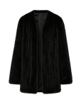 Moon Serenade Black hand-woven mink coat, transparent product view