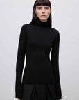 "Moonlight Essence" Machine Washable 48S Wool Pile Collar Bottoming Shirt Slim Fit Inner Knitted Sweater for Women - variant_title