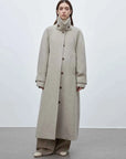 Moonlit Veil raglan sleeve double-layer collar wool coat product image 02