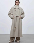Moonlit Veil raglan sleeve double-layer collar wool coat product image 04