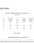 Morning Mist Manor fox fur coat size guide for S, M and L