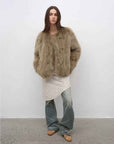 Morning Mist Manor Urban Chic Chicken Heart Collar Drop Shoulder Fox Fur Coat - variant_title