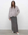 Morning Mist Manor Urban Chic Chicken Heart Collar Drop Shoulder Fox Fur Coat - variant_title