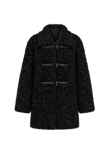 Moro Garden black water ripple sheepskin wool coat product cutout