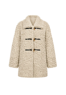 Moro Garden coconut milk ash water ripple sheepskin coat product cutout