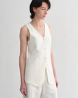 Mulberry silk linen V - neck vest summer suit for women - variant_title