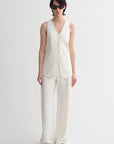 Mulberry silk linen V - neck vest summer suit for women - variant_title