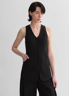 Mulberry silk linen V - neck vest summer suit for women - variant_title