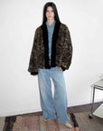 "Multiple Stripes" Retro Personalized Stripe Print Delicate V - Neck Rex Rabbit Fur Jacket - variant_title