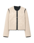 Muse Project embroidered Merino shearling short coat, front product view